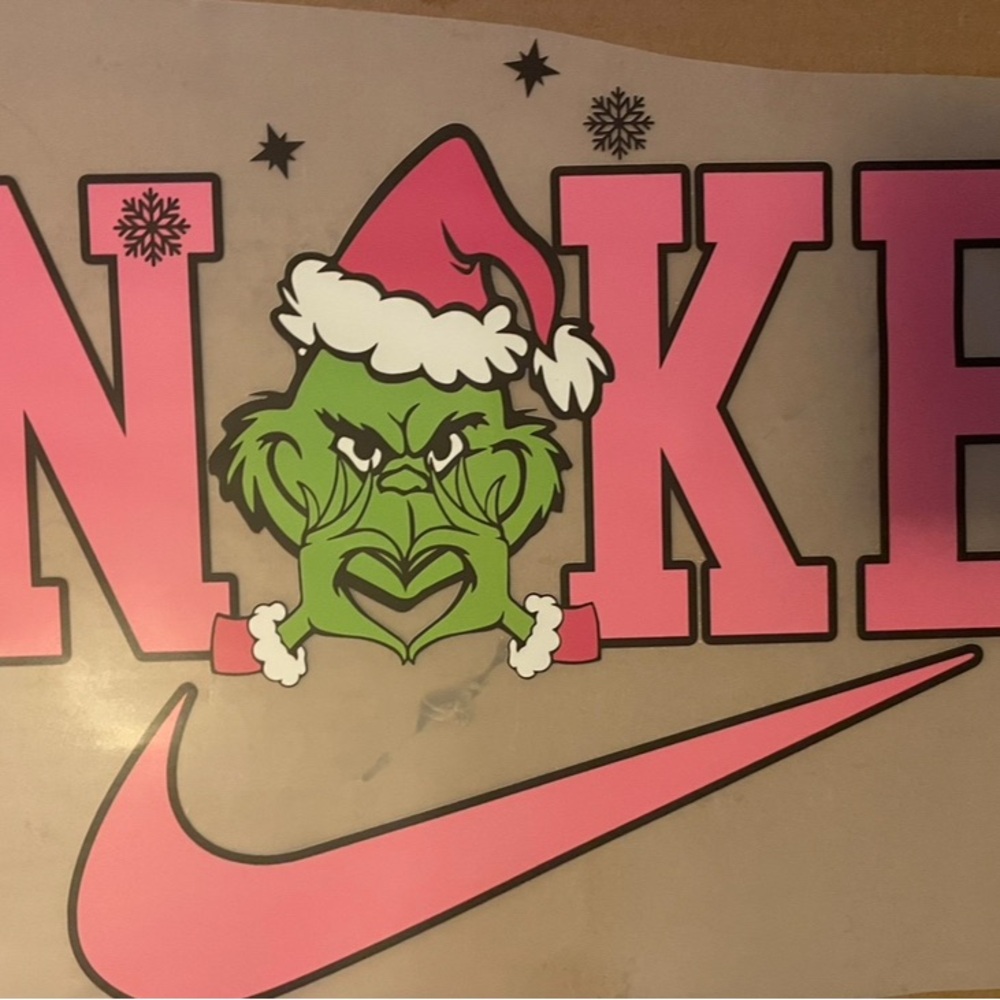 Nike Pink and Green Grinch Decal